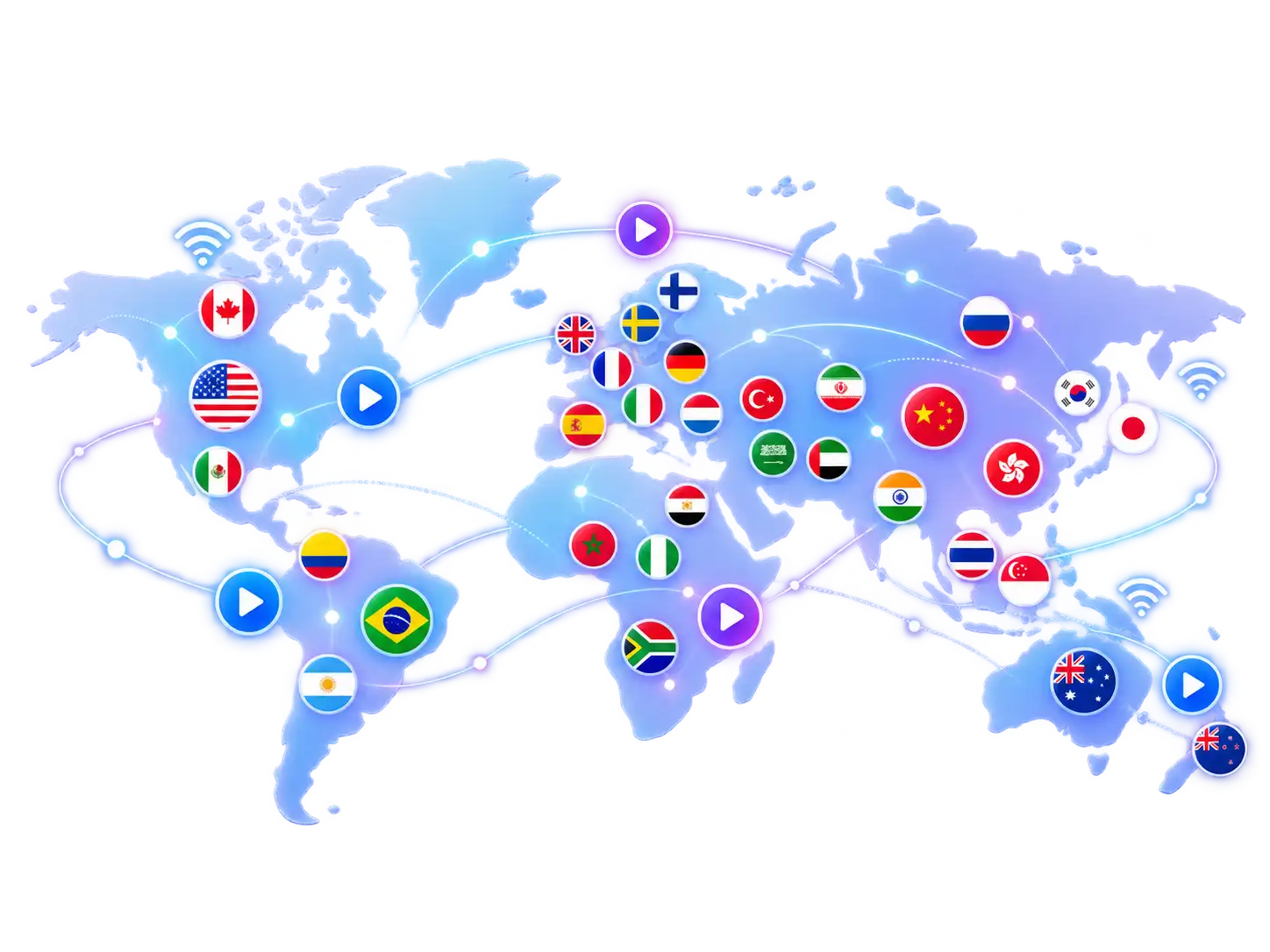 خريطة العالم لقنوات اشتراك Universe IPTV العالمية والمحلية