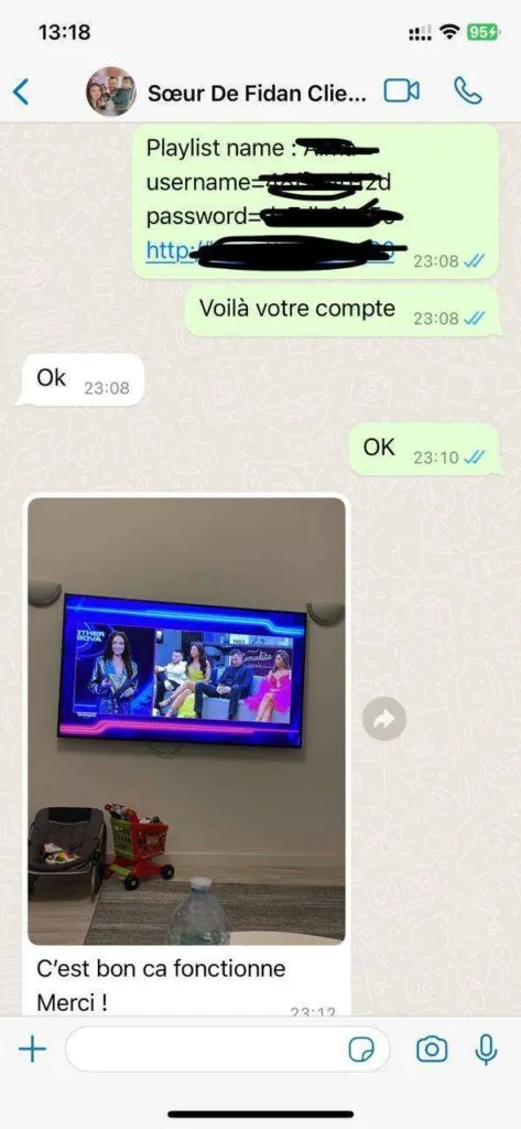 محادثة وتقييم عميل عبر واتساب لاشتراك IPTV رقم 6 عالي الجودة